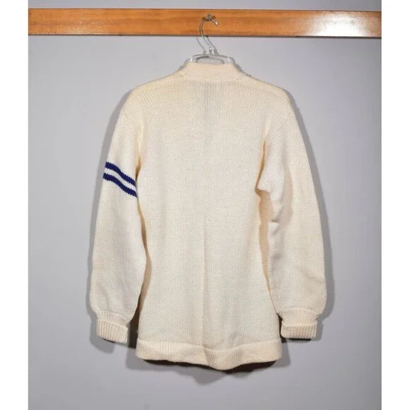 50s 60s Princeton All Wool Cream Bishop McDevitt HS Varsity Letterman Sweater - Picture 3 of 4
